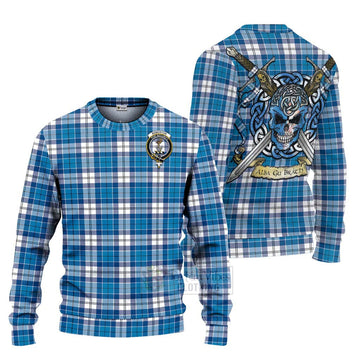 Roberton Tartan Ugly Sweater with Family Crest Celtic Skull Style Unisex - Tartan Vibes Clothing