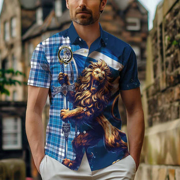 Roberton Tartan Family Crest Hawaiian Shirt with Scottish Majestic Lion Kid - Tartan Vibes Clothing