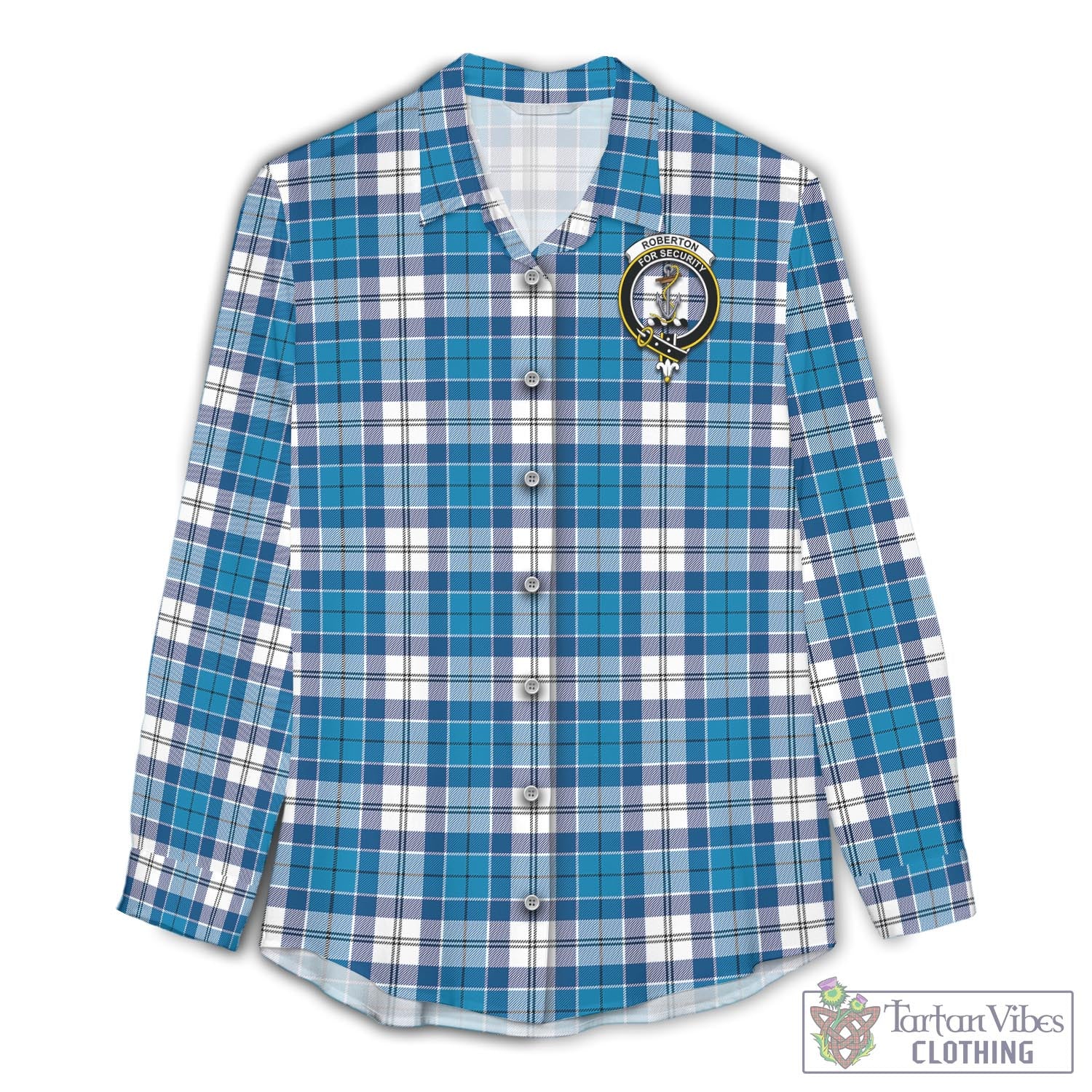 Roberton Tartan Women's Casual Shirt with Family Crest Female - Tartan Vibes Clothing