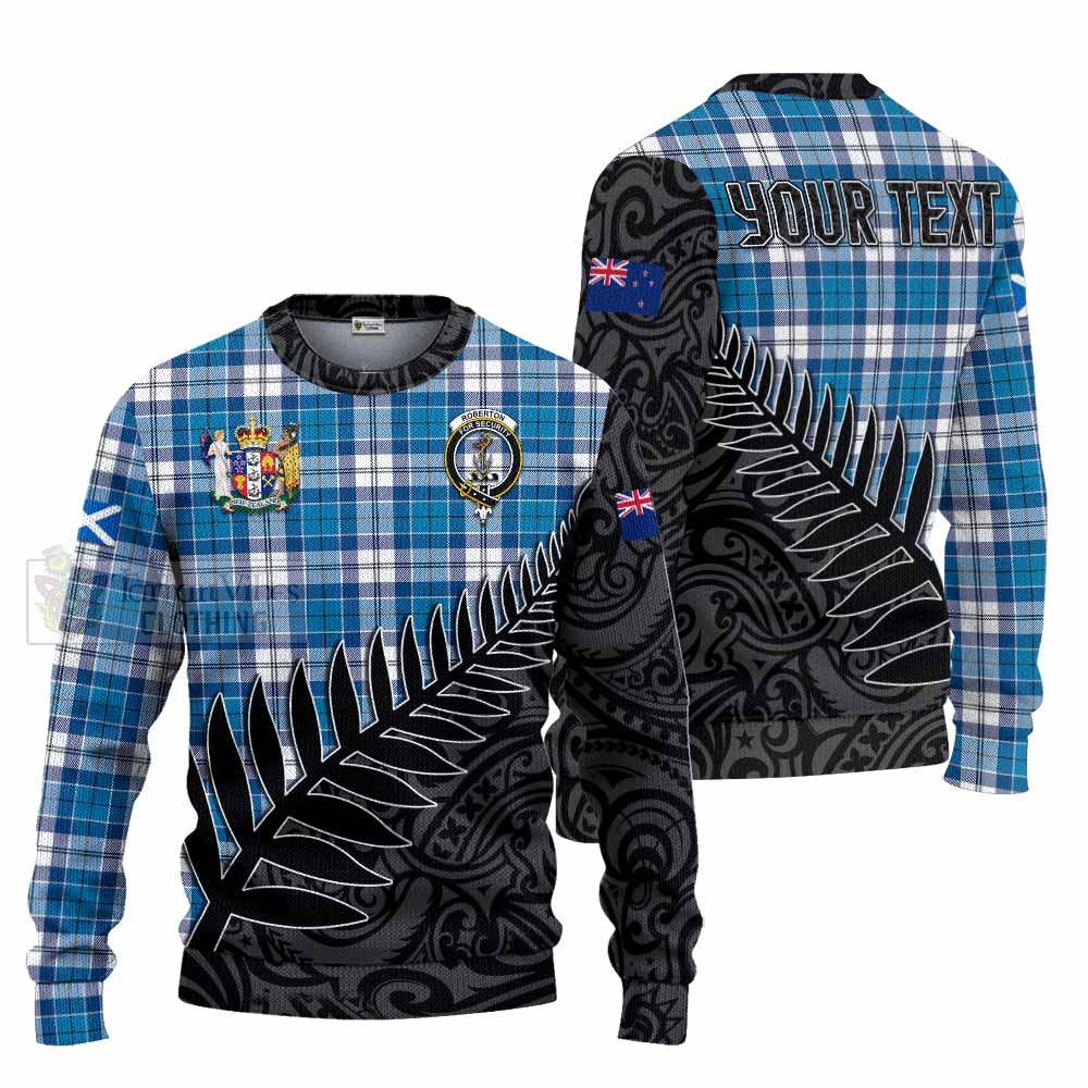 Roberton Crest Tartan Knitted Sweater with New Zealand Silver Fern Half Style Unisex - Tartan Vibes Clothing