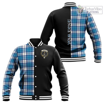 Roberton Tartan Baseball Jacket with Family Crest and Half Of Me Style Unisex - Tartan Vibes Clothing