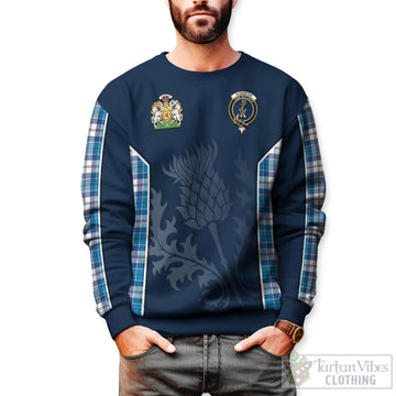 Roberton Tartan Sweatshirt with Family Crest and Scottish Thistle Vibes Sport Style Unisex - Tartan Vibes Clothing