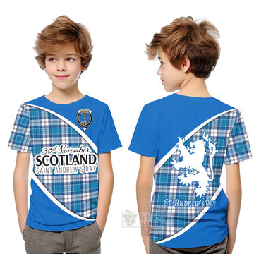 Roberton Family Crest Tartan Kid T-Shirt Celebrate Saint Andrew's Day in Style Youth XL Size14 - Tartan Vibes Clothing
