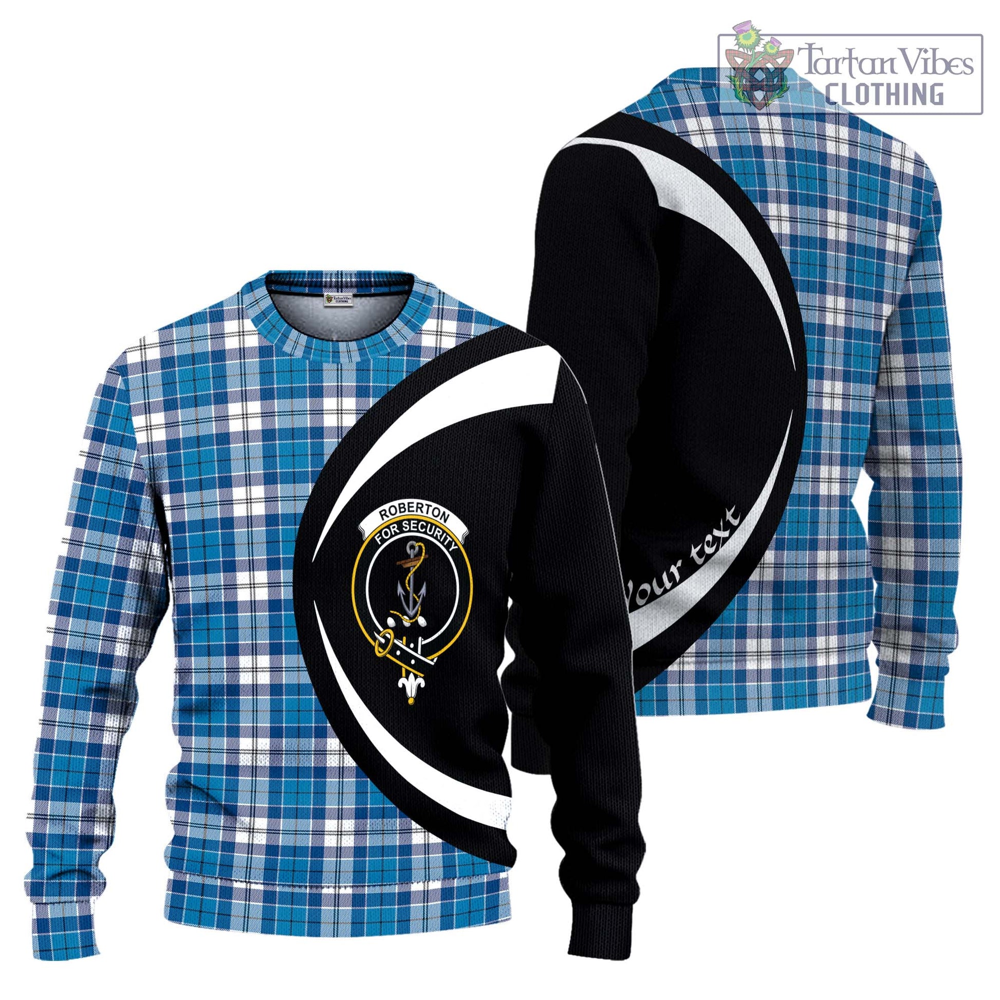 Roberton Tartan Ugly Sweater with Family Crest Circle Style Unisex - Tartan Vibes Clothing