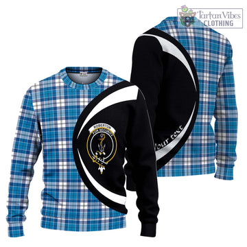 Roberton Tartan Ugly Sweater with Family Crest Circle Style Unisex - Tartan Vibes Clothing
