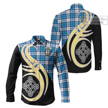 Roberton Tartan Long Sleeve Button Shirt with Family Crest and Celtic Symbol Style Men's Shirt S - Tartan Vibes Clothing