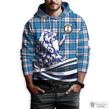 Roberton Tartan Hoodie with Alba Gu Brath Regal Lion Emblem