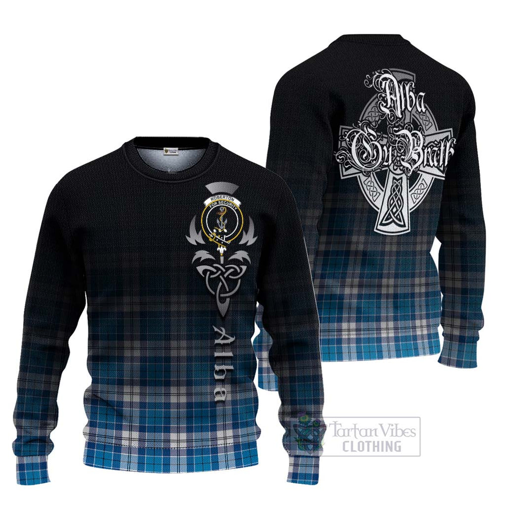 Roberton Tartan Ugly Sweater Featuring Alba Gu Brath Family Crest Celtic Inspired Unisex - Tartan Vibes Clothing