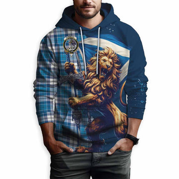 Roberton Tartan Family Crest Hoodie with Scottish Majestic Lion Zip Hoodie - Tartan Vibes Clothing