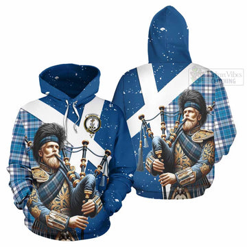 Roberton Tartan Hoodie with Family Crest Scottish Bagpiper Vibes Zip Hoodie - Tartan Vibes Clothing