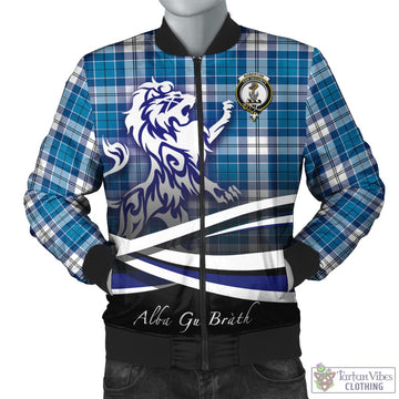 Roberton Tartan Bomber Jacket with Alba Gu Brath Regal Lion Emblem Unisex - Tartan Vibes Clothing