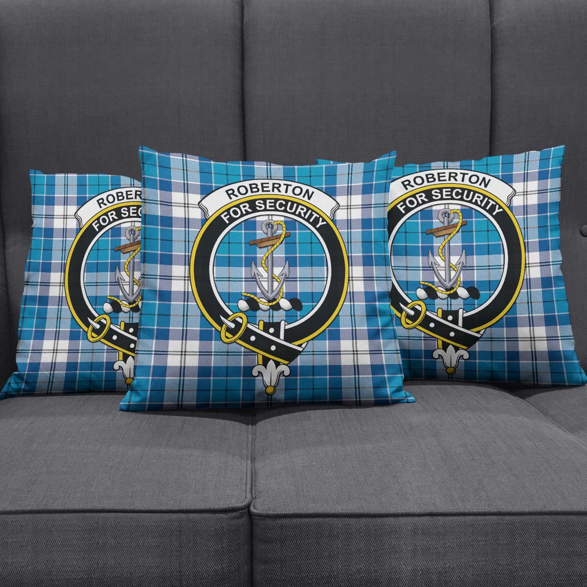 Roberton Tartan Pillow Cover with Family Crest Rectangle Pillow Cover 51*91cm - Tartan Vibes Clothing