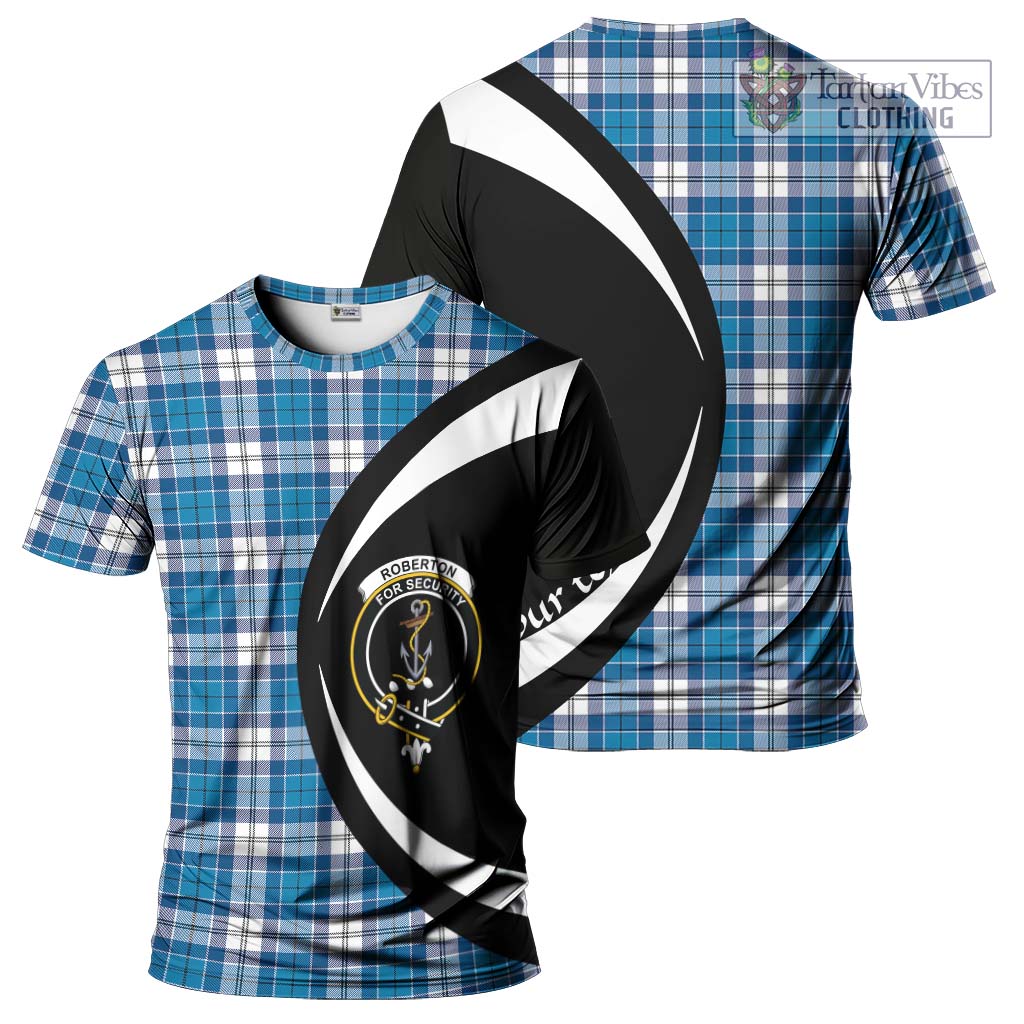 Roberton Tartan T-Shirt with Family Crest Circle Style Kid's Shirt - Tartan Vibes Clothing
