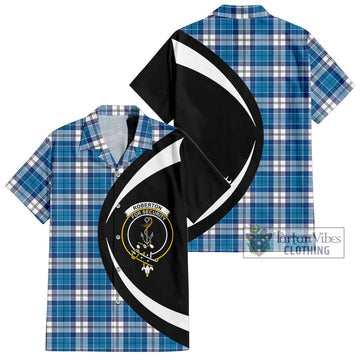 Roberton Tartan Hawaiian Shirt with Family Crest Circle Style Kid - Tartan Vibes Clothing