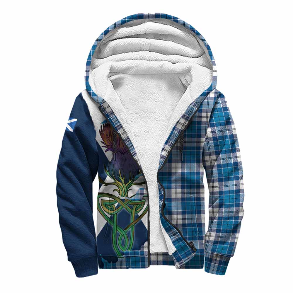 Roberton Tartan Family Crest Sherpa Hoodie Scottish Thistle Celtic Inspired Unisex S - Tartan Vibes Clothing