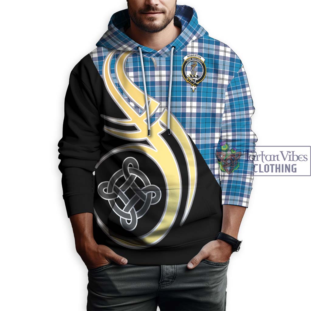 Roberton Tartan Hoodie with Family Crest and Celtic Symbol Style Zip Hoodie - Tartan Vibes Clothing