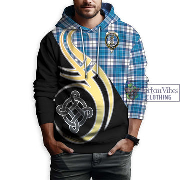 Roberton Tartan Hoodie with Family Crest and Celtic Symbol Style Zip Hoodie - Tartan Vibes Clothing