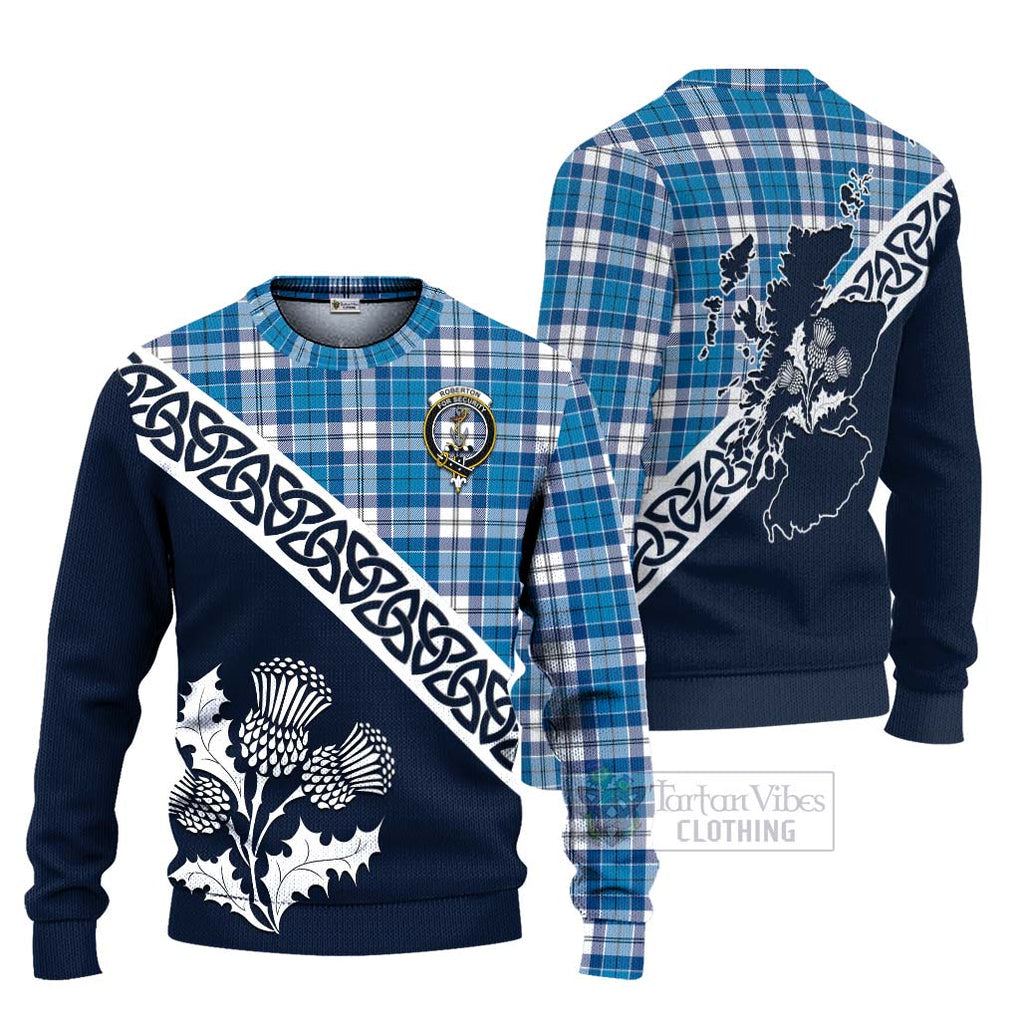Roberton Tartan Ugly Sweater Featuring Thistle and Scotland Map Unisex - Tartan Vibes Clothing