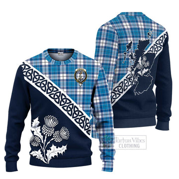 Roberton Tartan Ugly Sweater Featuring Thistle and Scotland Map Unisex - Tartan Vibes Clothing
