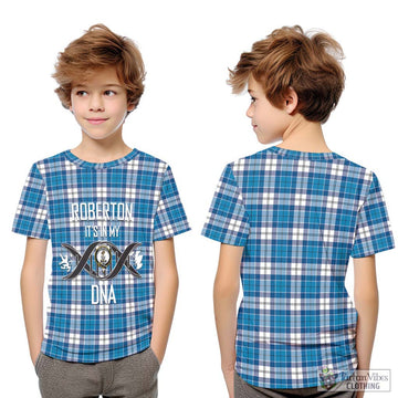 Roberton Tartan Kid T-Shirt with Family Crest DNA In Me Style Youth XL Size14 - Tartan Vibes Clothing