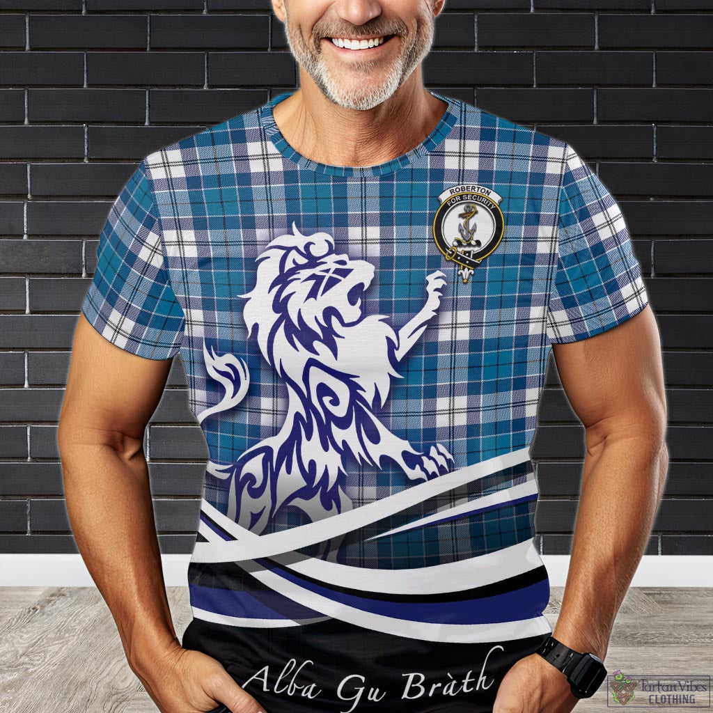 Roberton Tartan T-Shirt with Alba Gu Brath Regal Lion Emblem Kid's Shirt - Tartan Vibes Clothing