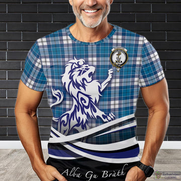 Roberton Tartan T-Shirt with Alba Gu Brath Regal Lion Emblem Kid's Shirt - Tartan Vibes Clothing