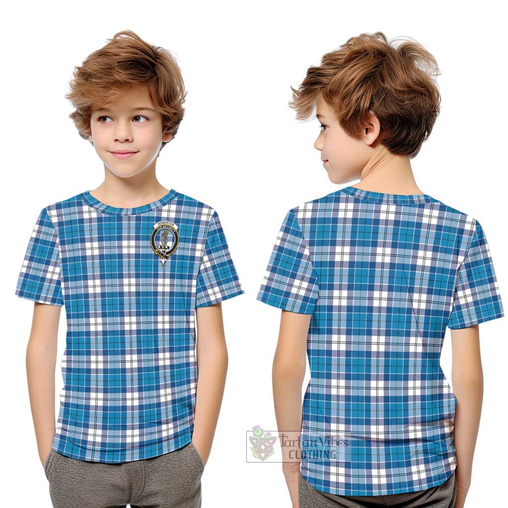 Roberton Tartan Kid T-Shirt with Family Crest Youth XL Size14 - Tartan Vibes Clothing