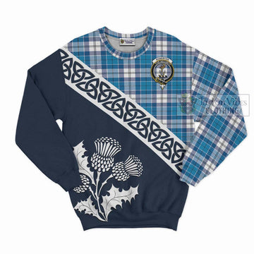 Roberton Tartan Sweatshirt Featuring Thistle and Scotland Map Unisex - Tartan Vibes Clothing