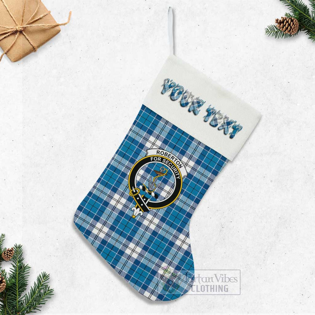 Roberton Tartan Family Crest Christmas Stocking with Personalized Text - Tartan Vibes Clothing