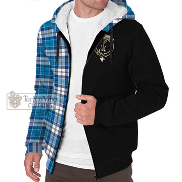 Roberton Tartan Sherpa Hoodie with Family Crest and Half Of Me Style Unisex S - Tartan Vibes Clothing