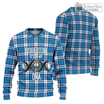 Roberton Tartan Ugly Sweater with Family Crest DNA In Me Style Unisex - Tartan Vibes Clothing