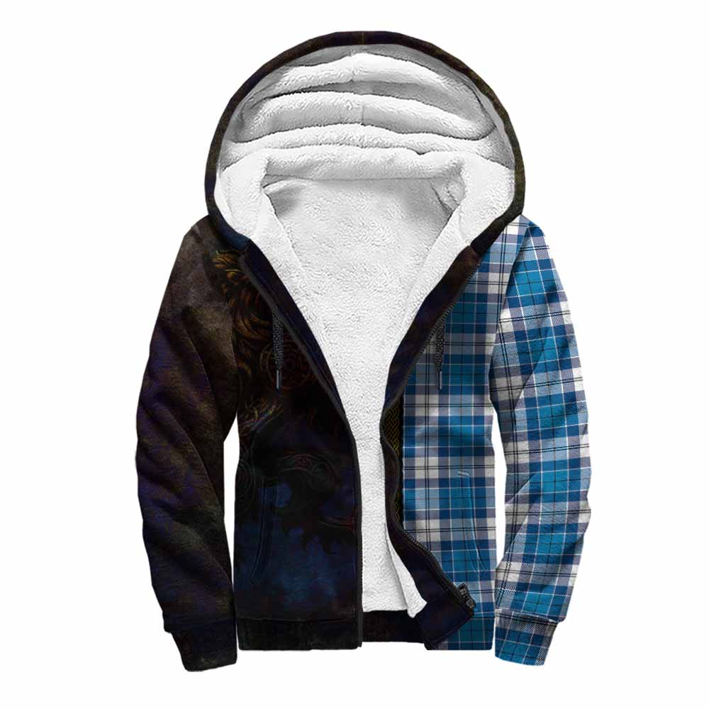 Tartan Vibes Clothing Roberton Tartan Family Crest Sherpa Hoodie Alba Gu Brath Be Brave Lion Ancient Style