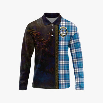 Roberton Tartan Family Crest Long Sleeve Polo Shirt Alba Gu Brath Be Brave Lion Ancient Style