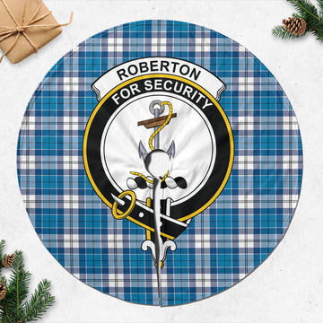 Roberton Tartan Christmas Tree Skirt with Family Crest 47*47 inch - Tartan Vibes Clothing