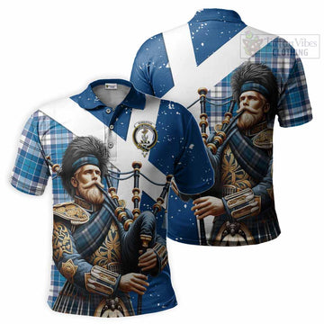 Roberton Tartan Polo Shirt with Family Crest Scottish Bagpiper Vibes Kid - Tartan Vibes Clothing