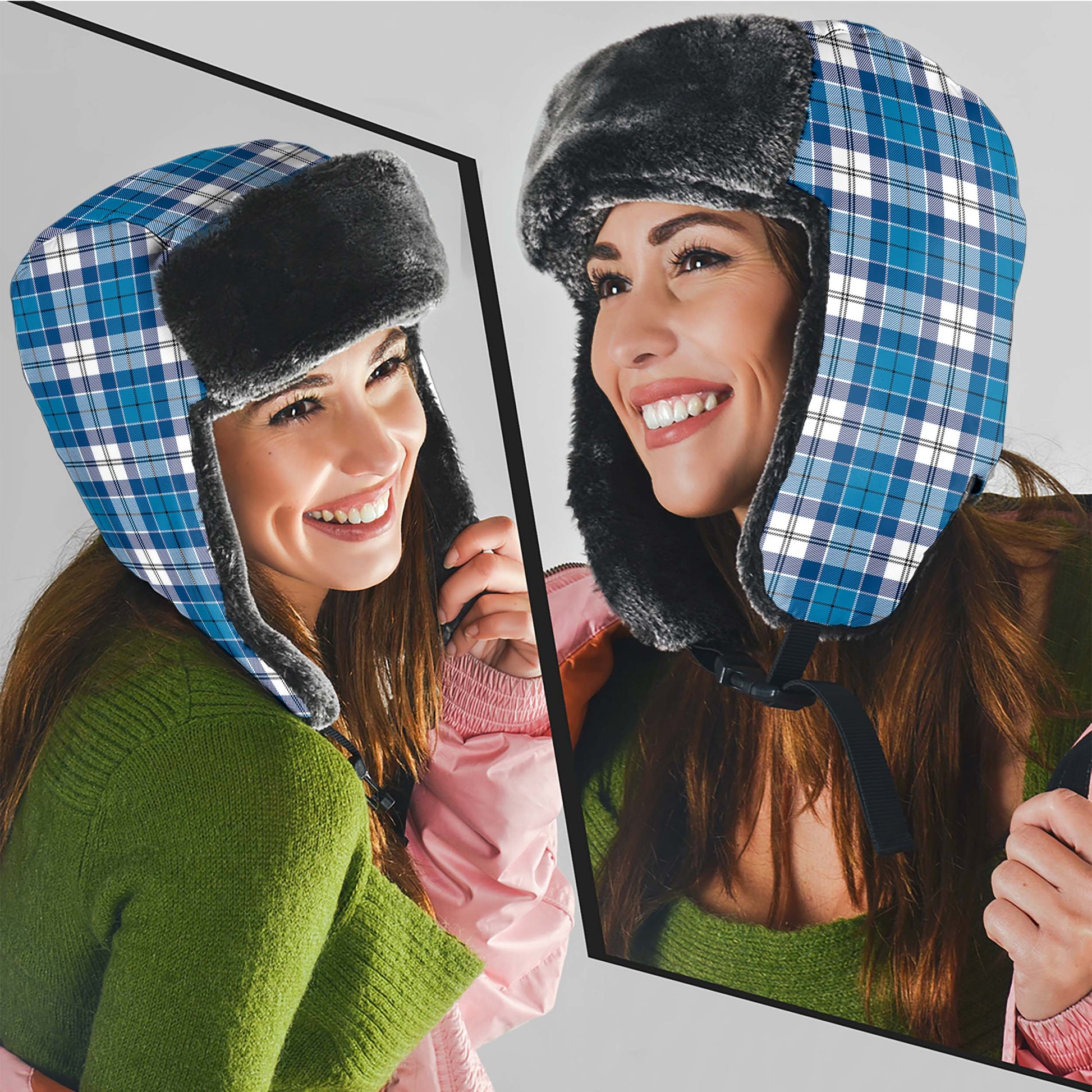 Roberton Tartan Winter Trapper Hat Winter Trapper Hat Universal Fit Circumference 22.8in (58cm) - Tartan Vibes Clothing