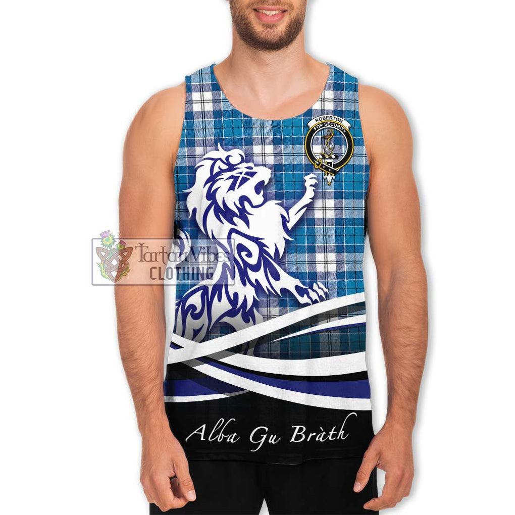 Roberton Tartan Men's Tank Top with Alba Gu Brath Regal Lion Emblem Men - Tartan Vibes Clothing