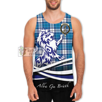 Roberton Tartan Men's Tank Top with Alba Gu Brath Regal Lion Emblem Men - Tartan Vibes Clothing