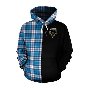 Roberton Tartan Cotton Hoodie with Family Crest and Half Of Me Style Pullover Hoodie XS - Tartan Vibes Clothing