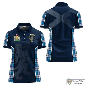 Roberton Tartan Women's Polo Shirt with Family Crest and Lion Rampant Vibes Sport Style Women - Tartan Vibes Clothing