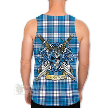 Roberton Tartan Men's Tank Top with Family Crest Celtic Skull Style Men - Tartan Vibes Clothing