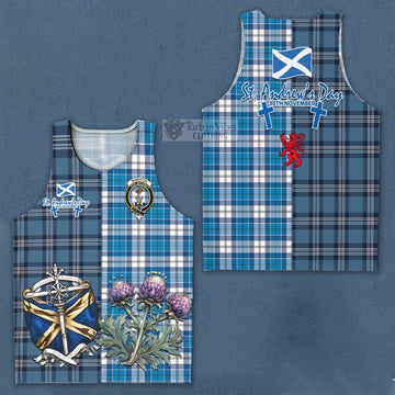 Roberton Tartan Men's Tank Top Happy St. Andrew's Day Half Tartan Style Men - Tartan Vibes Clothing