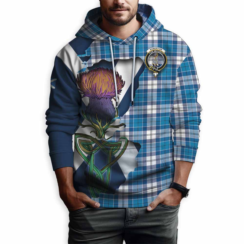Roberton Tartan Family Crest Hoodie Scottish Thistle Celtic Inspired Pullover Hoodie - Tartan Vibes Clothing