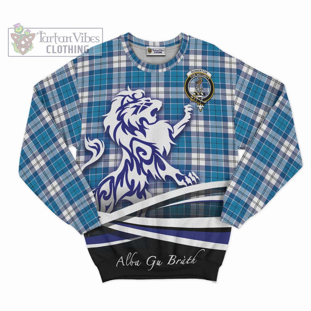 Roberton Tartan Sweatshirt with Alba Gu Brath Regal Lion Emblem - Tartan Vibes Clothing