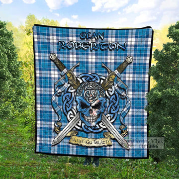 Roberton Tartan Quilt with Celtic Skull Alba Gu Brath Style - Tartan Vibes Clothing