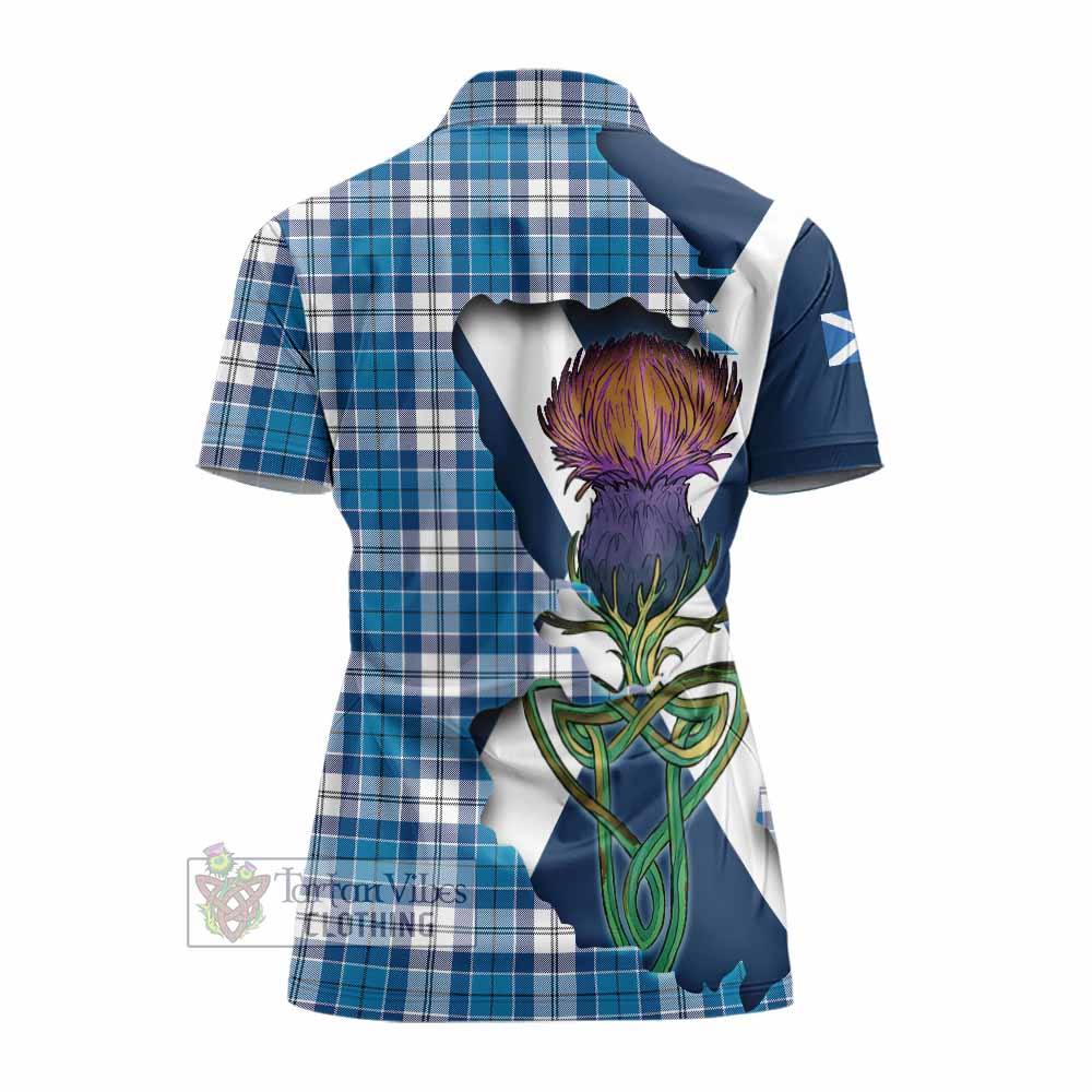 Roberton Tartan Family Crest Women's Polo Shirt Scottish Thistle Celtic Inspired - Tartan Vibes Clothing