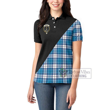 Roberton Tartan Women's Polo Shirt with Family Crest and Military Logo Style - Tartan Vibes Clothing