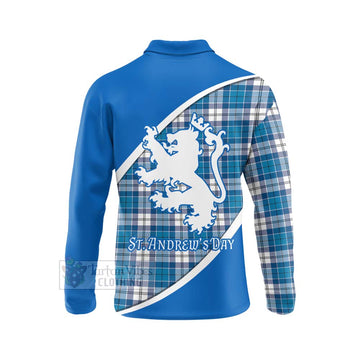 Roberton Family Crest Tartan Long Sleeve Polo Shirt Celebrate Saint Andrew's Day in Style - Tartan Vibes Clothing