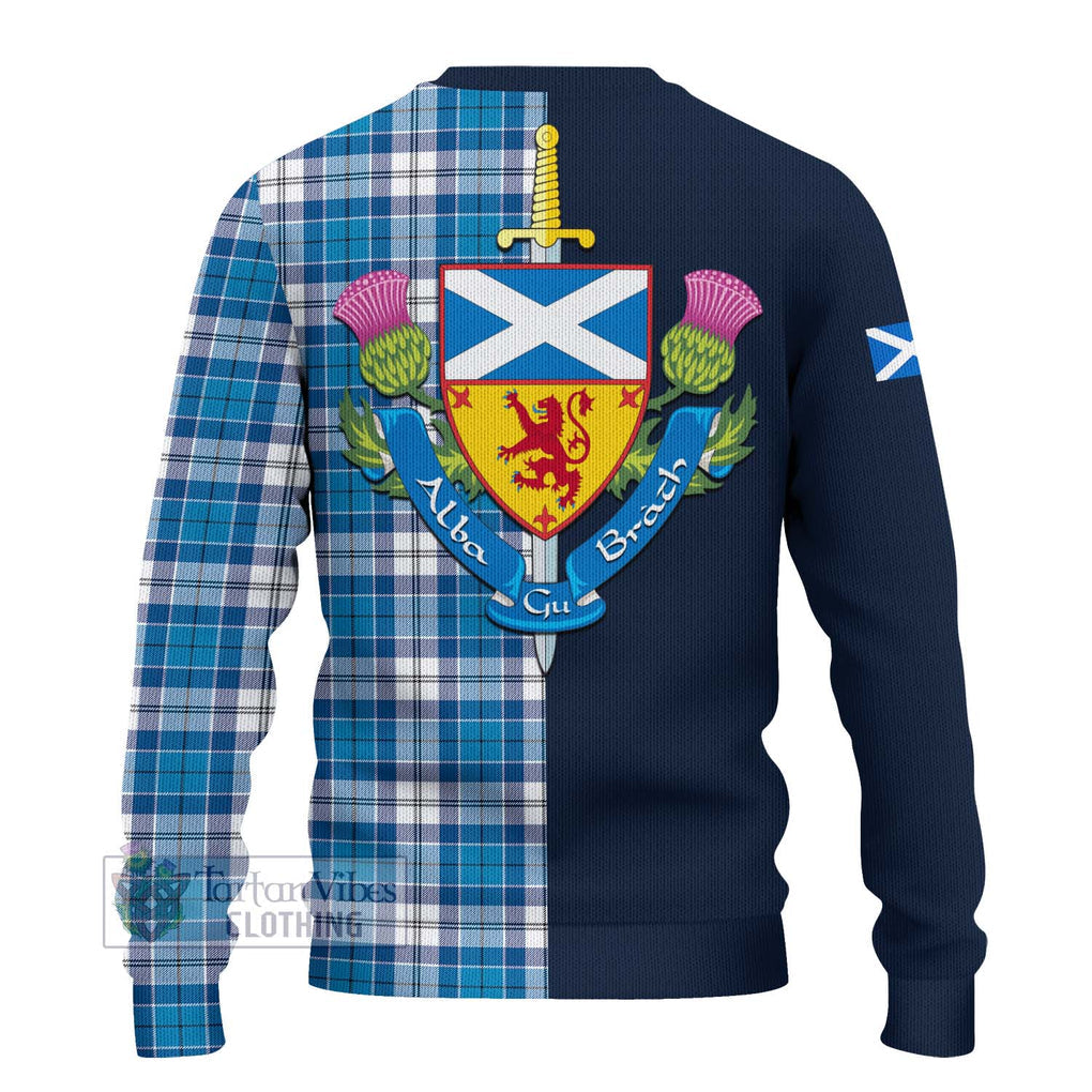 Roberton Tartan Ugly Sweater Alba with Scottish Lion Royal Arm Half Style - Tartan Vibes Clothing