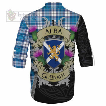 Roberton Tartan Family Crest Ghillie Kilt Shirt Lion Rampant Royal Thistle Shield Celtic Inspired - Tartan Vibes Clothing